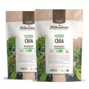 Planète au Naturel Graines de Chia Biologique 2 kg - 2 sachets de 1kg (Eml Distribution, neuf)