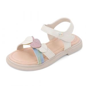 MASOCIO Sandales Fille Chaussure Ete à Bout Ouvert Sandale Chaussures été Enfant Fille Taille Blanc (Taille Fabricant: CN 27) EU 28 (Ortego, neuf)