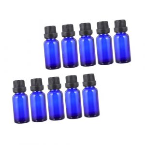 IMIKEYA Lot De 12 Bouteilles D&rsquo;huiles Essentielles Vides En Verre 20 Ml Bleu Bouchon Large Herm&eacute;tique, Bouteilles De Voyage Compactes Pour Cr&eacute;ation Cosm&eacute;tique Et Usage Quotidien (Elsy Abbas, neuf)