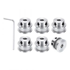 QUARKZMAN 6pcs GT-2 30T Poulie Synchronous Roue 8mm Al&eacute;sage, Poulie Crant&eacute;e Aluminium 30 Dents, Adapt&eacute; Pour Largeur 10mm Courroie Crant&eacute;e Pour 3D Printer CNC Machine (avec Une Cl&eacute;) (QUARKZMAN, neuf)