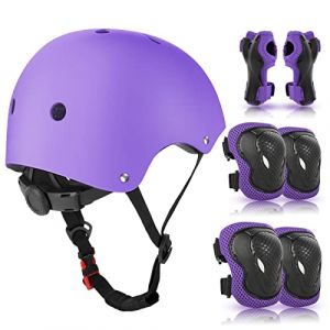 Protection Roller Enfant, Casque/Genouillères Enfant Equipement de Protection pour Roller, Skateboard, Vélo, Trottinette 3 à 10 ans (Ikree, neuf)