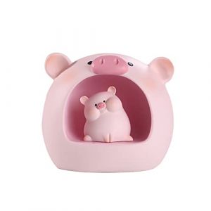 JAWSEU Veilleuse Enfant Veilleuse Cochon LED Lampe Chambre Veilleuse B&eacute;b&eacute; Kawaii Deco Chambre Lampe de Chevet Enfant Jouet Veilleuse en R&eacute;sine Night Light Cadeau pour Enfant (Haptre, neuf)
