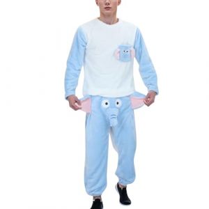 G&eacute;n&eacute;rique D&eacute;guisement Pyjama &Eacute;l&eacute;phant Dr&ocirc;le pour Homme - Combinaison de Nuit en Polaire avec Capuche &agrave; Trompe, V&ecirc;tement de Nuit Confortable pour F&ecirc;tes et Anniversaires (Windsfinr, neuf)