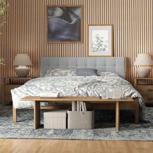 AICA Lot de 3 Panneaux Muraux D&eacute;coratifs Acoustiques Bois MDF 260x30cm Ch&ecirc;ne fonc&eacute; AntiBruit, Facile &agrave; Poser (AICA  Sanitaire, neuf)