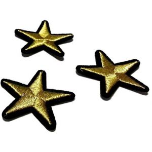 Patch &Eacute;cusson applique patches brod&eacute; &Eacute;cusson thermocollant etoile dore 5 pieces a 3,5-4 cm (B2SEE LTD avec TVA francaise et livraison LaPoste, neuf)