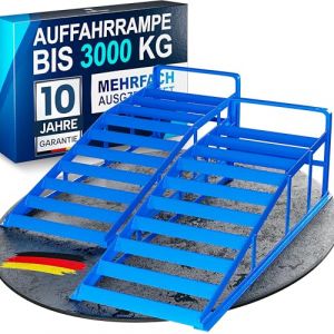 WERKTHOR Rampes Voiture M&eacute;tal [Lot de 2] &ndash; Rampes Haute R&eacute;sistance <3t pour Tout Terrain &ndash; Rampe de Voiture Antid&eacute;rapante pour Levage S&eacute;curis&eacute; (Kindaholz, neuf)