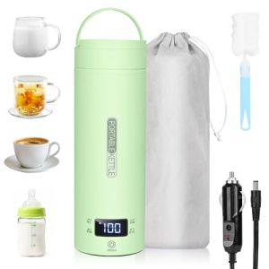 Dreamhigh&reg; Bouilloire de Voyage, 500ml Mini Bouilloire Electrique, 96 W Petite Bouilloire Electrique, Chauffe Eau Portable pour Caf&eacute;, Lait, Th&eacute; Voiture (12V) (Vert) (Orchene Trade, neuf)