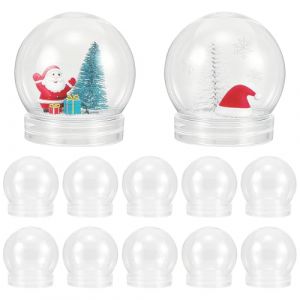 Angoily 20 Pi&egrave;Ces Boule &agrave; Neige Vide 6cm 150ml Boule a Neige Personnalisable, Bricolage Globe d'eau en Plastique Vide pour La D&eacute;Coration D'Artisanat De No&euml;L (Ceoning, neuf)