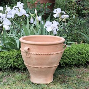 Pot de fleurs en terre cuite 100 % fait &agrave; la main - Rose - 50 cm - En Gr&egrave;ce - Ambiance exclusive et naturelle pour votre jardin et votre maison (Palatina Werkstatt Shop, neuf)