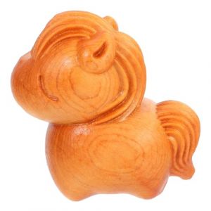 Abaodam Ornements &agrave; Cheval en Bois Figurines animales en Bois Sculpture en Sculpture sur Mini Animaux en sculpt&eacute;s &agrave; la Main Light Brown (Naralimn, neuf)