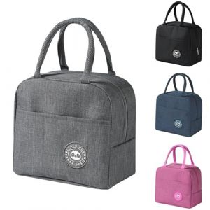 Ruucy Sac Isotherme Repas, Épaissir Sac Lunch Box Étanches, Sac Glaciere Isotherme Repas Imperméable en Feuille d'Aluminium, Sac Lunch Isotherme pour Femmes, Hommes, Enfants, École e Bureau (Gris) (WELLBINGDIJSID LIMITED, neuf)