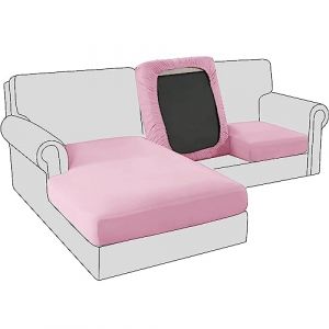 BXFUL Housses de Coussin de Siège de Canapé en Velours Extensible, Housse de Protection, Housses de Coussin de Canapé de Remplacement pour Coussin Individuel (Housse de Dossier,Rose) (ZIQIONG, neuf)
