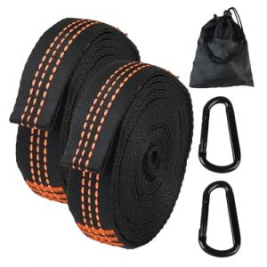 Harnais pour Hamac 2 Pièces, Sangles de Suspension pour Hamac avec 2 Mousquetons, Réglable, Longueur de 2 Mètres, Capacité Maximale de 300 kg, Idéal pour Camping, Activités de Plein Air et Voyage (ZhangYinWen, neuf)
