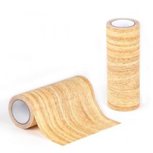 lalago Ruban Adhésif Bois, 2 Rouleau 15cmx4.57m Ruban Adhésif Réparation Meubles, Ruban Adhésif Bois Papier Adhesif pour Meuble, Adhésif Texturé Bois Imperméable pour Plancher Meubles (Chameau Doré) (Lalago2022, neuf)