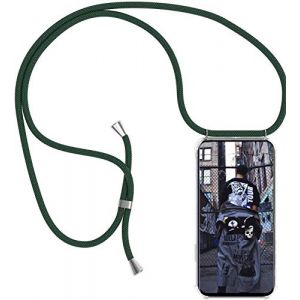SIMao Coque Collier pour Samsung Galaxy J3 2016,Coque Transparent Silicone Housse avec Cordon de Collier Necklace Lanyard Case &Eacute;tui de T&eacute;l&eacute;phone avec Cordon Housse Cover, Vert Fonc&eacute; (SIMao, neuf)