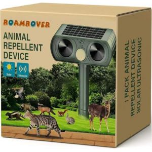 RoamRover Pack de 2 Repulsif Chat Exterieur Solaire, R&eacute;pulsif Chat Ultrason, Repousse efficacement Les Chats, Les Oiseaux, Les Renards, Les ratons laveurs, Les Lapins et Les rongeurs (2) (Abwehrh&uuml;ter, neuf)