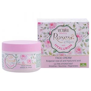 Victoria Beauty - Cr&egrave;me &agrave; l'acide hyaluronique contre les rides et les cernes, cr&egrave;me raffermissante pour le visage, cr&egrave;me anti-&acirc;ge &agrave; l'huile de rose et &agrave; l'acide hyaluronique pour homme et femme (1 x (Nikilko2017, neuf)