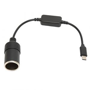 Adaptateur Allume-Cigare USB C vers 12V, 5V USB C Mâle vers 12V Prise Allume-Cigare Femelle Câble Convertisseur d'alimentation, pour Accessoires électroniques de Voiture (30 Cm) (Pusokei, neuf)