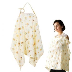 XIMEY Echarpe Allaitement Bebe, Cape Allaitement, Tablier Allaitement, Couverture Allaitement, 93 x 65 cm, Allaitement Accessoires, Tablier d'Allaitement coton avec Boucle de Fixation (Beige, Koala) (WANSH, neuf)