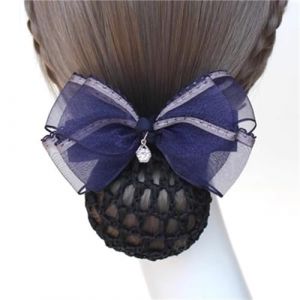 Pince à Cheveux avec Filet Pour Femme Infirmière hôtesse de l'air filet à cheveux noeud épingle à cheveux noeud papillon filet à cheveux(Bleu,Style 2) (黄登回, neuf)