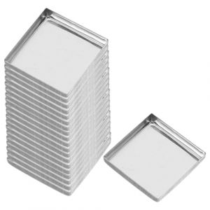 POPETPOP Lot de 20 Godets Carr&eacute;s en Fer 26Mm pour Palette Vide Maquillage Godets de Recharge Cosm&eacute;tiques Polyvalents pour Fards &agrave; Paupi&egrave;res et Blush Bo&icirc;te de Rangement pour Projets DIY (Denneyas, neuf)