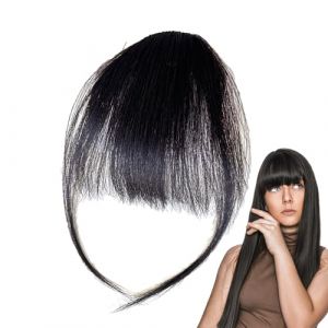Frange &Agrave; Clipser En Cheveux Naturels - Frange Fine &Agrave; Clipser | Perruque En Cheveux Naturels Pour Femme, Frange &Agrave; Clipser, Couvre Les Cheveux Clairsem&eacute;s, Postiche &Agrave; Usage Quotidien, Extension Capillair (qihongHaostore, neuf)