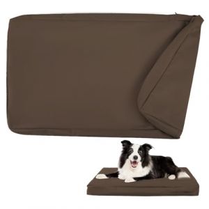 DUJUIKE Imperméable Housse de Rechange pour lit pour Chien, Housse de Matelas pour Chien, Housse de Remplacement pour Matelas de Cage de Chien, Lavable, Housse Amovible pour Coussin pour(Café,M) (Pulchlla, neuf)