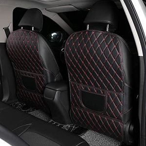 OGRAFF Protection de Dossier de Siège de Voiture pour Ford Mustang Edge Explorer Bronco, Cuir Imperméable Coussin de Protection de Siège de Voiture Anti-Coup de Pied,A/BlackRed (Ting Ting Department Store, neuf)