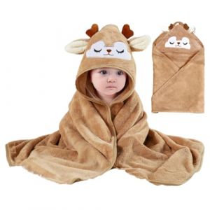 LAKPYN 2 Pi&egrave;ces Couverture Siege Auto Bebe en Polaire Peluche Plaid B&eacute;b&eacute; Enveloppant Cosy, Nacelle et Poussette (KhmelRenniger O&Uuml;, neuf)