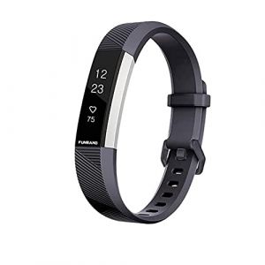 FunBand Bracelet en Silicone Souple pour Fitbit Alta HR et Alta - Sangle de Remplacement Réglable Sport Accessoire pour Montre Connectée (1-Pack Noir) (FunBand EU Direct Store, neuf)