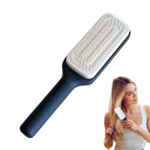 Brosse à cheveux - Brosse à cheveux avec poils rétractables - Brosse à cheveux sans tirer pour une structure de cheveux lisse - Brosse à cheveux antistatique avec poignée rotative pour homme - Brosse (ruiyuu, neuf)