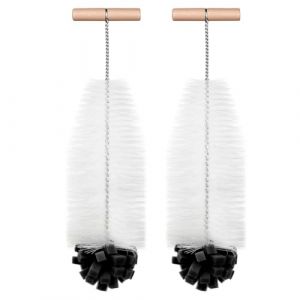 AOOTE Goupillon Bouteille 35cm,2 pièces Brosse Dense pour Biberon, Brosses à Bouteilles avec Embout Doux en Coton, Goupillon Compatible avec Carafe, Nettoyage Profond sans Rayures Ni Résidus(Noir) (LucyJinFuLai, neuf)