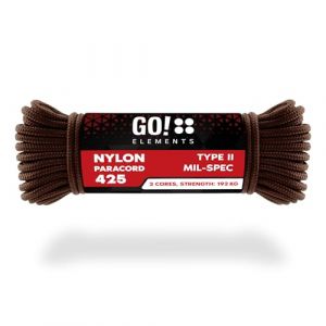 GO!elements Paracorde en Nylon ind&eacute;chirable 3mm &ndash; Type II Paracord 425, Ligne Multifonction ext&eacute;rieure et de Survie, Charge Max. 192kg (BEYOUND.shop, neuf)
