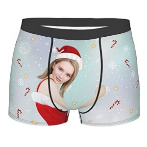 Naispanda Boxer Homme Personnalis&eacute;s Photo de Visage de Petite Amie Calecon Sexy Ultra Doux sous-V&ecirc;tement Respirant sans Couture Boxer Briefs Mari Halloween Cadeaux No&euml;l Funy Panties (YouPin Custom, neuf)