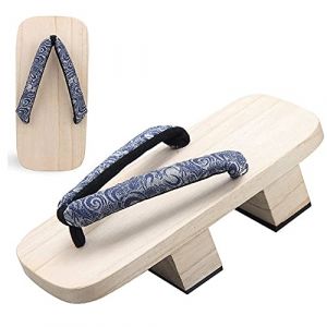 Kitch Geta Sandales Sabot Bois Hommes En Bois Geta Sandales Sabots Flip Flop Deux Dents Japonais Traditionnel &Agrave; Talons Hauts Pantoufles(Color:B,Size:38) (LINLEI, neuf)