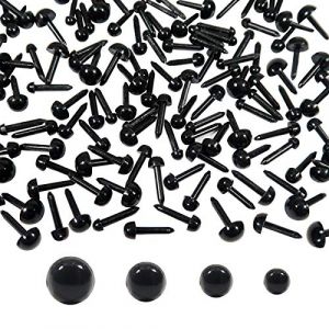 TOAOB 480pcs 3mm 4mm 5mm 6mm Mini Yeux de Poupée d'animaux en Peluche en Plastiques Rond Noir pour Marionnette DIY Artisanat Bijoux (uktoaob, neuf)