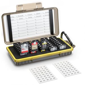 KIWIfotos &Eacute;tui pour Carte m&eacute;moire 40 emplacements r&eacute;sistant &agrave; l'eau pour 40 Cartes SD SDXC SDHC/NS (Nintendo Switch) /Sony PSV PS Vita, Carte SD (FOTOER Hub, neuf)