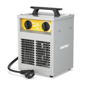 DAHTEC Industriel Chauffage électrique 2000W Renforcé - Carcasse Acier - Portatifs pour Chantiers - Chauffage Soufflant - Thermostat & Protection Surchauffe - Idéal Chantier/Garage/Serre Agricole (DAHTEC-EU, neuf)