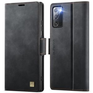 Teeirllim Coque pour Samsung Galaxy Note 20, [RFID Blocage] Etui Protection Housse Premium en Cuir PU, Pochette de Portefeuille Etui &agrave; Rabat Flip Case pour Samsung Galaxy Note 20, Noir (Teeirllim EU, neuf)