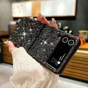 Coque de t&eacute;l&eacute;phone &agrave; Strass en Diamant &eacute;tincelant pour Samsung Galaxy Z Flip 6 5 4 3 5G, Housse de Protection Ultra Fine et Souple, Grise, pour Samsung Galaxy Z Flip 4 (SQBHDM, neuf)