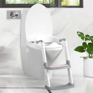 Reducteur Toilette Enfant Avec 2 Marche Antid&eacute;rapante,2 En 1 Rehausseur Toilette Enfant Pliable En PVC Imperm&eacute;able,R&eacute;ducteur WC Enfant &agrave; Hauteur R&eacute;glable Pour Enfants Gar&ccedil;ons Et Filles (LiangLili, neuf)