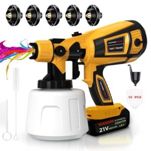 TOPALL Pistolet a Peinture sans Fil,Electrique Pulv&eacute;risateurs de Peinture,HVLP 200W 32000PRM 1000ML Pistolet Peindre pour makita Batterie avec 5 Buses et 3 Motifs pour Meubles, Cl&ocirc;tures, Murs (OUYUE STORE, neuf)