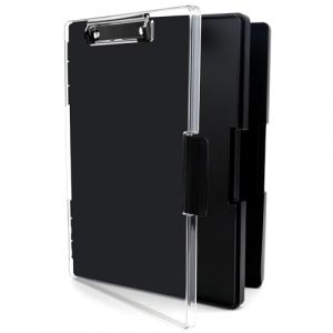 Dadabig Porte Bloc A4 avec Pince et Compartiment, Porte-Bloc Portable avec Compartiment de Rangement et Compartiment S&eacute;par&eacute; pour Stylos Id&eacute;al pour l'&Eacute;cole, l'Industrie, le Bureau (Svezhest 83 Ltd, neuf)