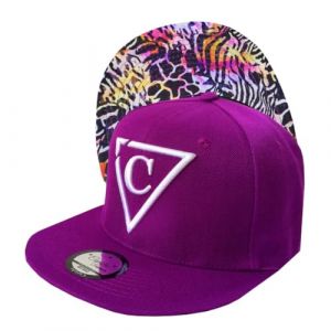 Capiche [99+ Designs] Chapeau Snapback Violet, Colored Safari, de visi&egrave;re, Casquette, Snap Cap pour Hommes, Safari Femmes, Motif Animalier, Violet Doux Clair, th&egrave;me Jungle, Taille Unique (ElementalGoods, neuf)
