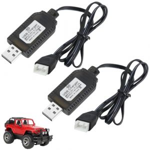 7,4V USB Chargeur C&acirc;ble RC Universel avec Connecteur pour Batterie LiPo 2S 7.4V avec Prise XH-3PIN, Compatible avec Voiture RC, Bateau RC, Drone RC, Avions RC et Autres Jouets T&eacute;l&eacute;command&eacute;s (YuanDaoDianZiShangWu, neuf)