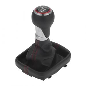 Motoforti Pommeau De Levier De Vitesses Manuel &Agrave; 6 Vitesses Avec Couvercle, De Bo&icirc;te De Vitesses, Pour Audi A3 8P 03-13, Simili Cuir Plastique, Chrome Argent&eacute; Rouge Noir (motoforti, neuf)