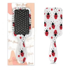 Mexpekil Brosse à cheveux de massage pour homme et femme - Brosse démêlante pour cheveux humides ou secs - Peignes à coussin d'air doux (motif coccinelle rouge) (HSYOYO, neuf)
