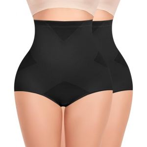 YARRCO Culotte Gainante Femme Ventre Plat Culottes Sculptantes Taille Haute Gaine Amincissante Invisible Panty Gainant Shapewear Minceur Body Shaper (#2 Noir+Noir,3XL) (YARRCO, neuf)