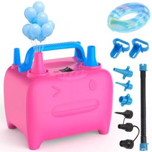 OWill Pompe à air électrique,Gonfleur electrique 2 en 1 pour gonflage et dégonflage,600W gonfleur ballon avec 3 Buses d'air,pour matelas gonflable,lit gonflable,bouée de natation,pataugeoire,fête,rose (GUTTAVAN Kft., neuf)