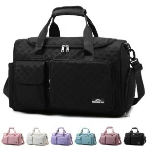ZIOSINM Sac de Voyage Femme, Sacs de Sport Imperm&eacute;able, Sac Weekend Femme avec Compartiment Humide et Compartiment &agrave; Chaussures,pour Gym, Fitness, Weekend (Noir) (ziosinm, neuf)